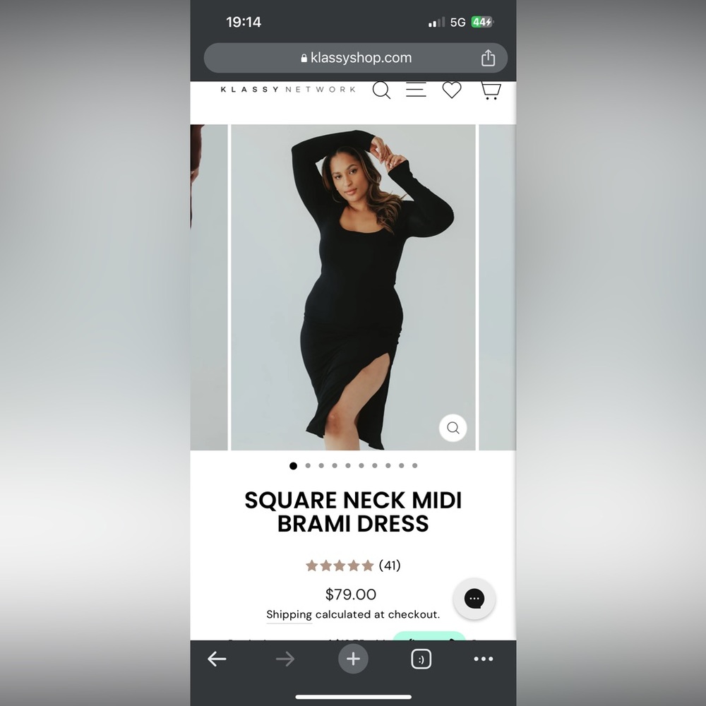 Klassy Network - Square Neck Midi Dress (M)